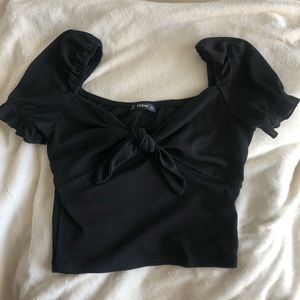 Crop top ruffle sleeves